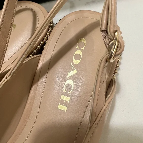 Coach Tan Leather Flats with Whipstitching - Picture 8 of 11